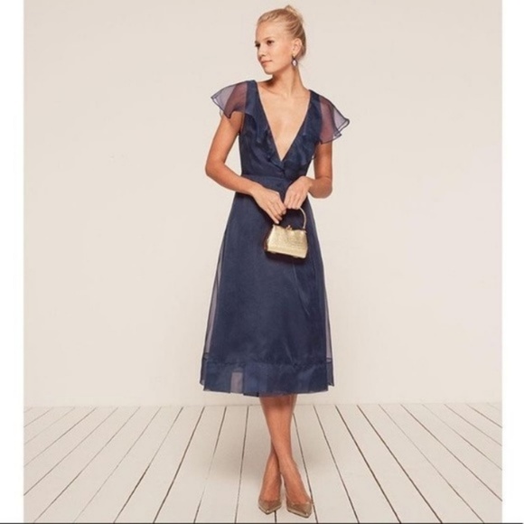 Reformation Cannes Dress sapphire Blue - Picture 3 of 6